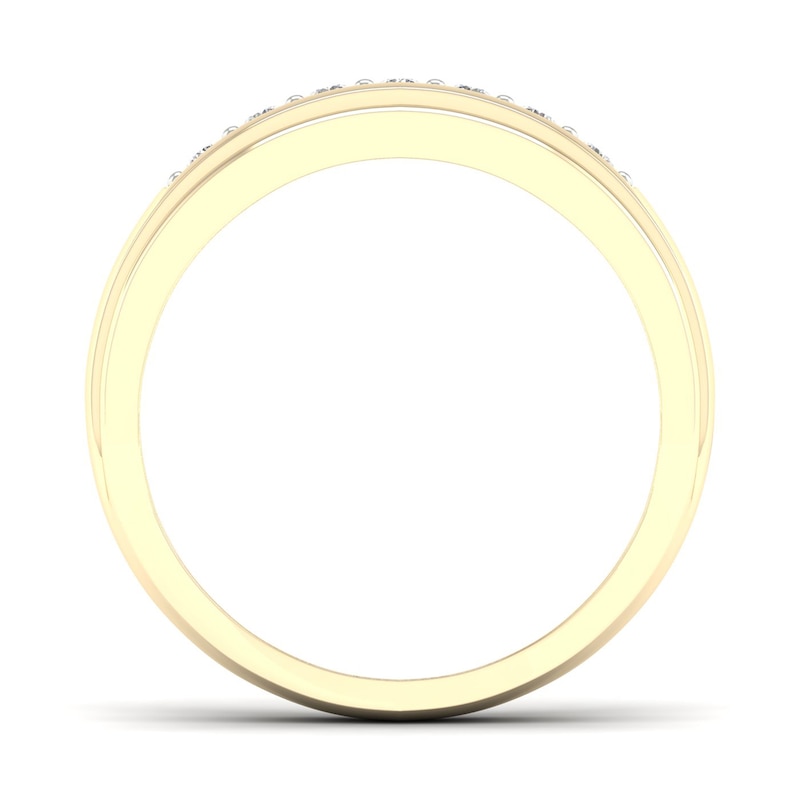 Main Image 4 of 10K Gold 1/10 CT. T.W. Lab-Grown Diamond Single Row Ring