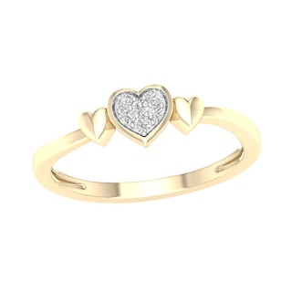 10K Gold 1/20 CT. T.W. Lab-Grown Diamond Heart Ring