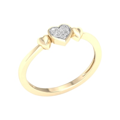 10K Gold 1/20 CT. T.W. Lab-Grown Diamond Heart Ring