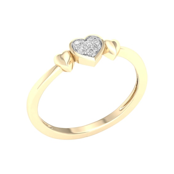 10K Gold 1/20 CT. T.W. Lab-Grown Diamond Heart Ring