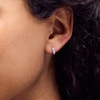 Thumbnail Image 2 of Sterling Silver 1/20 CT. T.W. Lab-Grown Diamond Huggie Hoops