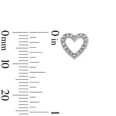 Sterling Silver 1/20 CT. T.W. Lab-Grown Diamond Heart Outline Studs