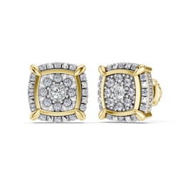 14K Gold Plated 1/4 CT. T.W. Lab-Grown Diamond Cushion Studs