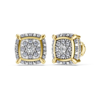 14K Gold Plated 1/4 CT. T.W. Lab-Grown Diamond Cushion Studs