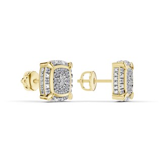 14K Gold Plated 1/4 CT. T.W. Lab-Grown Diamond Cushion Studs