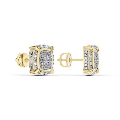 14K Gold Plated 1/4 CT. T.W. Lab-Grown Diamond Cushion Studs