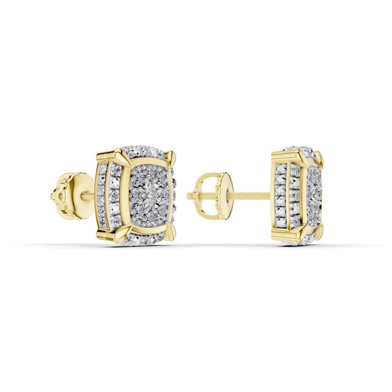 14K Gold Plated 1/4 CT. T.W. Lab-Grown Diamond Cushion Studs