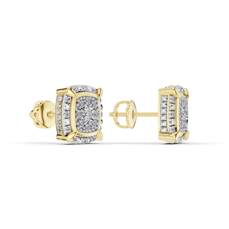 Main Image 3 of 14K Gold Plated 1/4 CT. T.W. Lab-Grown Diamond Cushion Studs