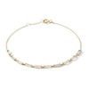 Thumbnail Image 1 of 10K Solid Gold Baguette CZ Bracelet - 7.5"