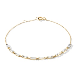 10K Solid Gold Baguette CZ Bracelet - 7.5"