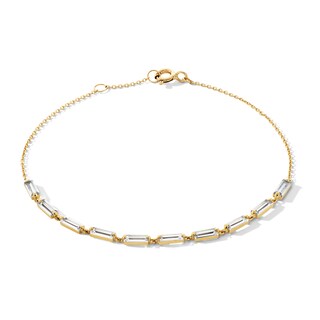 10K Solid Gold Baguette CZ Bracelet - 7.5"