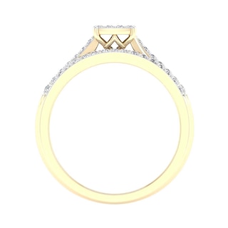 10K Gold 1/4 CT. T.W. Lab-Grown Diamond Square Twist Ring Band Set