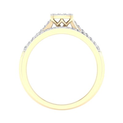 10K Gold 1/4 CT. T.W. Lab-Grown Diamond Square Twist Ring Band Set