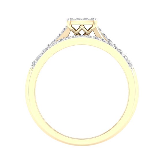 10K Gold 1/4 CT. T.W. Lab-Grown Diamond Square Twist Ring Band Set