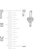 Thumbnail Image 3 of Sterling Silver 1/20 CT. T.W. Lab-Grown Diamond Cluster Heart Huggie Hoops
