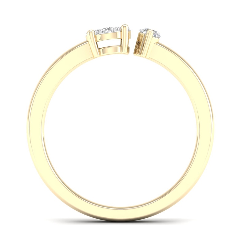 14K Gold Plated 1/6 CT. T.W. Lab-Grown Diamond Round Stone Open Shank Ring