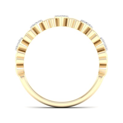 14K Gold Plated 1/8 CT. T.W. Lab-Grown Diamond Alternating Heart Ring