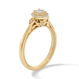14K Gold Plated 1/4 CT. T.W. Lab-Grown Diamond Round Cluster Ring