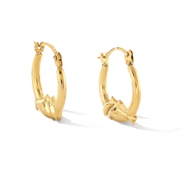 10K Gold Double Dolphin Hoops