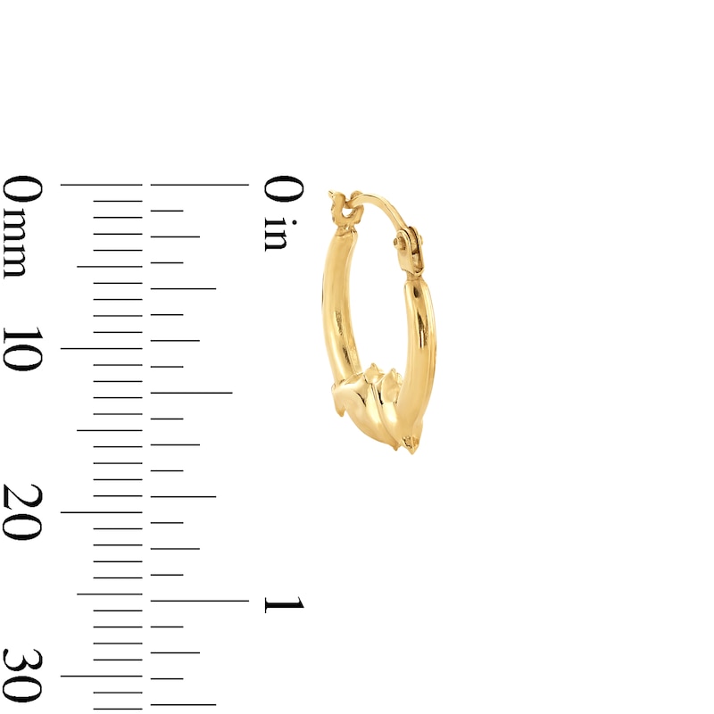 Main Image 3 of 10K Gold Double Dolphin Hoops