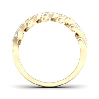 14K Gold Plated 1/6 CT.T.W. Lab-Grown Cuban Chain Ring