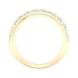 14K Gold Plated 1/5 CT. T.W. Lab-Grown Diamond Curb Chain Ring