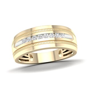 14K Gold Plated 1/4 CT. T.W. Lab-Grown Diamond Single Row Ring