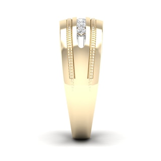 14K Gold Plated 1/4 CT. T.W. Lab-Grown Diamond Single Row Ring