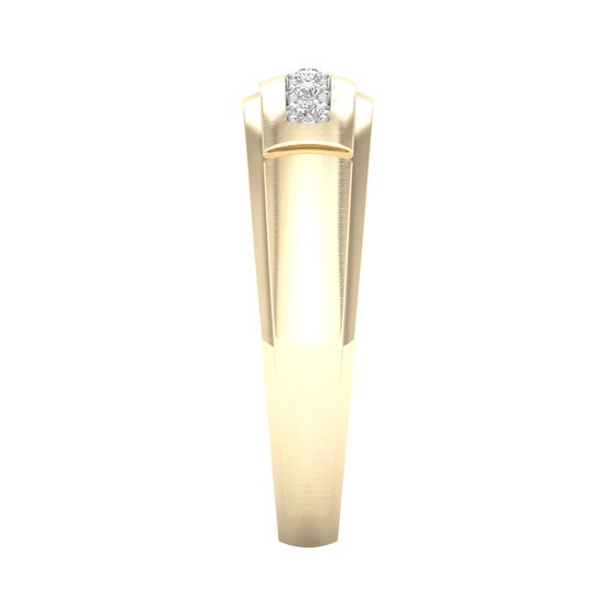 14K Gold Plated 1/10 CT. T.W. Lab-Grown Diamond Single Row Ring