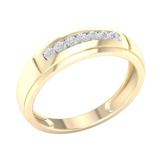 14K Gold Plated 1/10 CT. T.W. Lab-Grown Diamond Single Row Ring