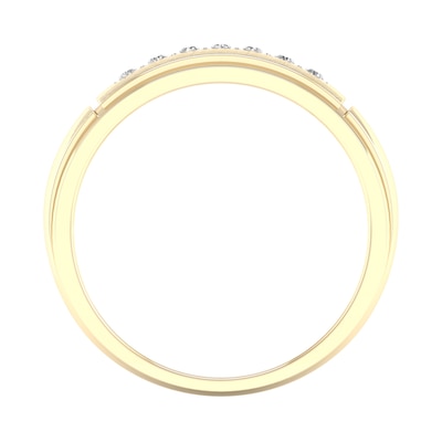 14K Gold Plated 1/10 CT. T.W. Lab-Grown Diamond Single Row Ring