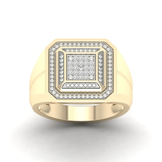 14K Gold Plated 1/10 CT. T.W. Lab-Grown Diamond Square Ring
