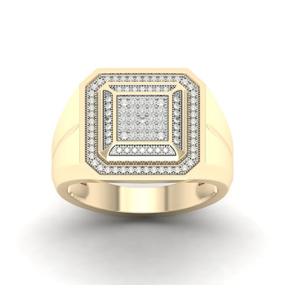 14K Gold Plated 1/10 CT. T.W. Lab-Grown Diamond Square Ring
