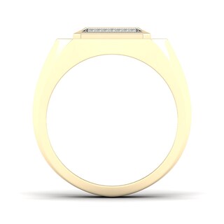 14K Gold Plated 1/10 CT. T.W. Lab-Grown Diamond Square Ring