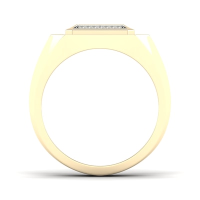 14K Gold Plated 1/10 CT. T.W. Lab-Grown Diamond Square Ring