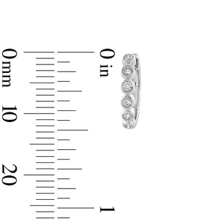 Sterling Silver 1/6 CT. T.W. Lab-Grown Diamond Round Bezel Huggie Hoops