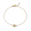 Thumbnail Image 1 of 14K Gold Plated 1/4 CT. T.W. Lab-Grown Diamond Round Solitaire Bracelet - 6.5" + .5"