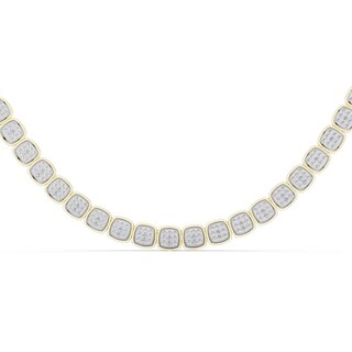 14K Gold Plated 1/2 CT. T.W. Lab-Grown Diamond Cushion Necklace - 20"