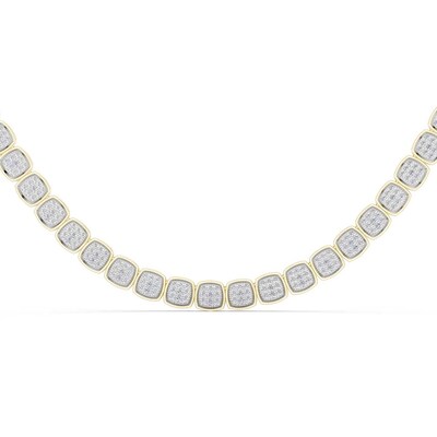 14K Gold Plated 1/2 CT. T.W. Lab-Grown Diamond Cushion Necklace - 20"