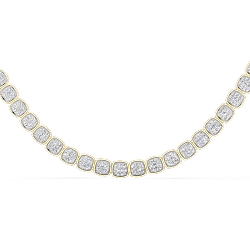 14K Gold Plated 1/2 CT. T.W. Lab-Grown Diamond Cushion Necklace - 20"