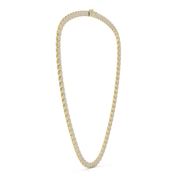 14K Gold Plated 1/2 CT. T.W. Lab-Grown Diamond Cushion Necklace - 20"
