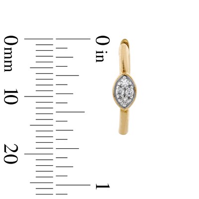 14K Gold Plated 1/10 CT. T.W. Lab-Grown Diamond Marquise Huggie Hoops