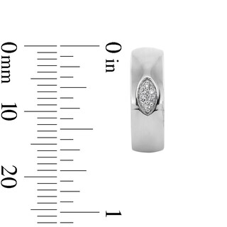Sterling Silver 1/15 CT. T.W. Lab-Grown Diamond Marquise Huggie Hoops