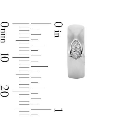 Sterling Silver 1/15 CT. T.W. Lab-Grown Diamond Marquise Huggie Hoops