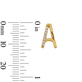 14K Gold Plated 1/10 CT. T.W. Lab-Grown Diamond Split Hoops