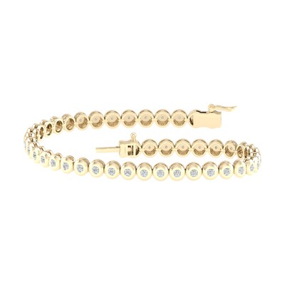 14K Gold Plated 1/3 CT. T.W. Lab-Grown Diamond Round Bracelet