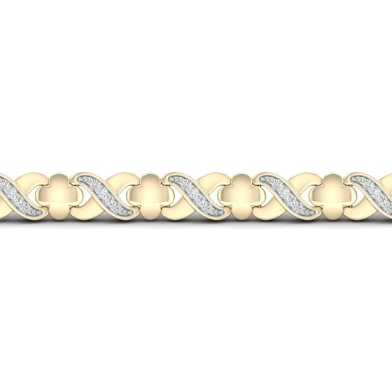 14K Gold Plated 1/2 CT. T.W. Lab-Grown Diamond Twist Bracelet - 7.25"