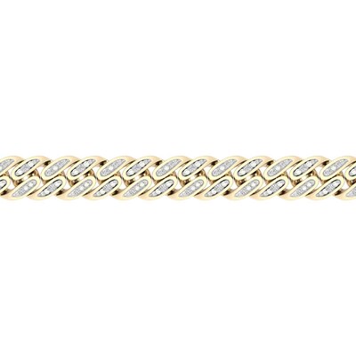 14K Gold Plated 1/2 CT. T.W. Lab-Grown Diamond Curb Bracelet - 8"