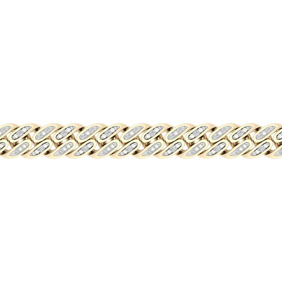 14K Gold Plated 1/2 CT. T.W. Lab-Grown Diamond Curb Bracelet - 8"