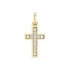10K Gold 1/20 CT. T.W. Lab-Grown Diamond Square Cross Necklace Charm